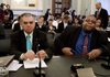  Transportation Secretary Ray LaHood, left, and National Highway Traffic Safety Administration Administrator David Strickland, prepare to testify on Capitol Hill in Washington, Tuesday, March 2, 2010, before the Senate Commerce Committee hearing on Toyota.  
