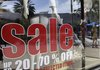  A store at the Lincoln Road pedestrian mall in Miami Beach, Fla., advertises clothes Monday. 