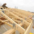 STAFF PHOTO ANDY SHUPE 
Perry Cheever, left, and Zach Shipman, both carpenters with VLS Constructio...