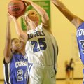 Rogers High’s Jazmin Coultas goes up for a shot against Conway on Friday during a quarterfinal game ...