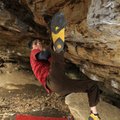 Fennel demonstrates bouldering, a type of low rock climbing that doesn’t use ropes. Fennel authored ...