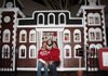 John and Brandy Overton, with their daughter Sofia Overton, show the Old Main playhouse they built and donated to the Playhouse Palooza silent auction to benefit CASA. The auction will conclude at 5 p.m. Saturday at Northwest Arkansas Mall.