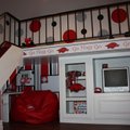 The Old Main playhouse is wired for television and cable, has a built-in desk with shelving, custom ...