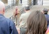 STAFF PHOTO DAVID FRANK DEMPSEY 
Bob Clinard announces his candidacy Monday morning for the office of Benton County judge on the courthouse steps in Bentonville. An audience of about 20 friends and supporters including former Benton County Judge Gary Black attended the announcement.