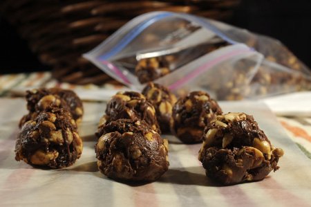 
                               
                                  Photo by J.T. Wampler&mdash;
                               
                           
                           Gorp Balls, which are packed with peanuts, raisins, dried apricots and sunflower seeds, make for tasty energy food on long hikes. Gorp is another name for trail mix.