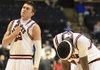 Arkansas' Rotnei Clarke (left) and Stefan Welsh in the closing seconds of their 77-64 loss to Georgia at the Southeastern Conference tournament in Nashville.