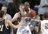 Earle's Michael Perkins (44) passes the ball to Dionte Williams (2) in the class 3A boys state championship held Thursday at the Summit Arena in Hot Springs.  