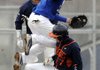  Rogers Heritage’s Grant Driver slides under Conway’s Tyler Langley after beating the throw to third base for a triple Thursday during the third inning of a 1-0 win over the Wampus Cats in the Best Sports Classic at Veterans Park in Rogers. Driver’s triple set up the only score of the game.
