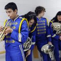 Alex Salas, 15, trumpeter with the Central Junior High School Symphonic Band, practices silently Fri...