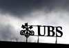 The Union Bank of Switzerland logo sits in front of the bank’s Zurich headquarters. 