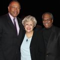 Don Bland, from left, talks with Elizabeth and Gerald Jordan at the reception preceding the Jazz at ...