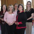 Komen Ozark grant recipients Anita Engert, from left, Donna Graham, Tracey Harris, Holly Gillies, Da...
