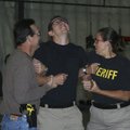 Washington County Sheriff’s Deputy Taylor Reed grimaces in pain after being shot by a stun gun while...