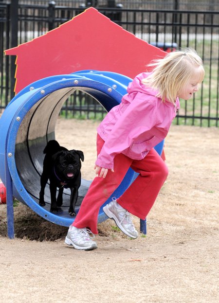 Aubryn Redmond, 4, plays a ...