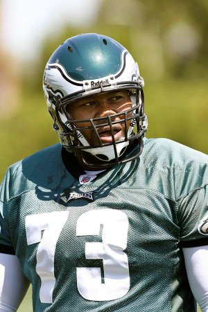 Philadelphia Eagles guard Shawn Andrews during NFL football training camp in Philadelphia. Philadelphia Eagles coach Andy Reid is preparing to open the regular season without injured two-time Pro Bowl offensive lineman Shawn Andrews. He has not practiced since re-injuring a back that required surgery last season. 