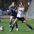 CONFERENCE COLLISION - Rogers Heritage’s Alex Smith, left, and Fayetteville sophomore Ashley Davidso...
