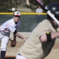  Rogers Heritage’s Zac Stewart pitches to a Neosho, Mo., batter during a game Friday at Veterans Par...