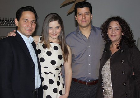 
                               
                                  Photo by Carin Schoppmeyer&mdash;
                               
                           
                             Andres Lopez and Martha Trevino Lopez, from left, visit with Manuel Haro and Arantxa Castillo-Haro at the Walnut Farm Art Experience on March 13. Martha and Arantxa were co-chairwomen for the fundraiser. 
