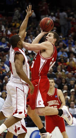 Cornell’s Ryan Wittman (right) scored 24 points Sunday to help the Big Red beat Wisconsin, 87-69. Cornell became the first Ivy League school in more than 30 years to advance to the round of 16.