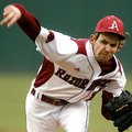 Arkansas pitcher TJ Forrest picked up the win in Arkansas' 3-2 victory against McNeese State on Tues...