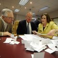 Peter Loris, John Logan Burrow and Jennifer Price, member of the Washington County Election Commissi...