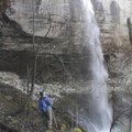 Warren Cunningham of Springdale takes in the wonders of Sweden Creek Falls. The waterfall plunges 80...