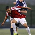 Rogers Heritage’s Eric Murdock, right, battles for control of the ball with Fort Smith Southside’s J...
