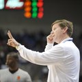 Fayetteville assistant coach Kyle Adams speaks to his team during the second half of the Class 7A St...