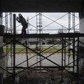  Construction continues March 25 at the Fayetteville Health and Rehabilitation Center’s main entranc...