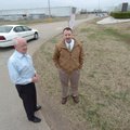 Clarksville Mayor Billy Helms (left) and Matt Wylie, chairman of the Clarksville Economic Committee,...