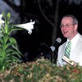 The Rev. Clifton Vaughan delivers a sermon Sunday during the 87th annual Easter Sunrise Service on M...