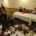 Charles Duell, left, candidate for circuit judge, speaks Monday to the Washington County Bar Associa...