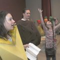 Odyssey of the Mind competitors, from left, Mariah Voelkel, Autumn Wilson and Abbey Sutton sing the ...