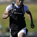 Bentonville’s Courtney Haskell races in the boys 100-meter run during the War Eagle Relays on Thursd...