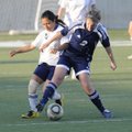 Har-Ber freshman forward Lupe Lopez, left, battles with Heritage junior forward Taylor Thomas for th...