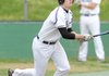 Fayetteville freshman Austin Allen watches the ball after connecting for an RBI single in the fifth inning of Saturday’s game in Fayetteville.