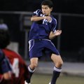 Springdale Har-Ber’s Jorge Gonzalez heads the ball against Springdale High during Friday’s game in J...