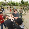University of Arkansas students, from left, Marty Hamilton, John Lipscomb, Casey Burns and Robyn Rig...