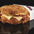 Where’s the bun? KFC’s Double Down sandwich features chicken filets acting as bread slices, as well ...