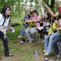 Lesa Lay, third-grade teacher at Bonnie Grimes Elementary School, talks Wednesday with her students ...