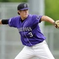 Fayetteville starter Bryce Roberts delivers a pitch during the first game of Friday’s doubleheader a...