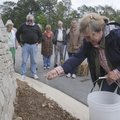 Julie Holland, with Holland’s Wildflower Farm in Elkins, sows seeds Sunday at the Hobbs State Park-C...