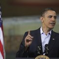 President Barack Obama delivers remarks at a Siemens Energy wind turbine blade plant in Fort Madison...