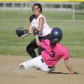  Springdale High’s Lara Couch forces out Har-Ber’s Hailey Hudlow at second base on Thursday in Sprin...