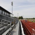 The track at Southwest Junior High is used Wednesday by area high schools in Springdale.