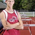 Springdale High’s Treavor Peacock won the 300-meter hurdles in the Class 7A State Track and Field Me...