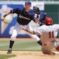 Northwest Arkansas’ Chris McConnell waits for the throw at second base to force out Springfield’s Co...