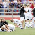  Bentonville players react after the Lady Tigers’ loss to Fayetteville in the Class 7A State Champio...