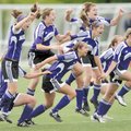  Fayetteville players run onto the field after defeating Bentonville in the Class 7A State Soccer Ch...