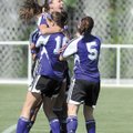  Fayetteville sophomore Melanie Lee, top, celebrates a first-half goal during Saturday’s game.
